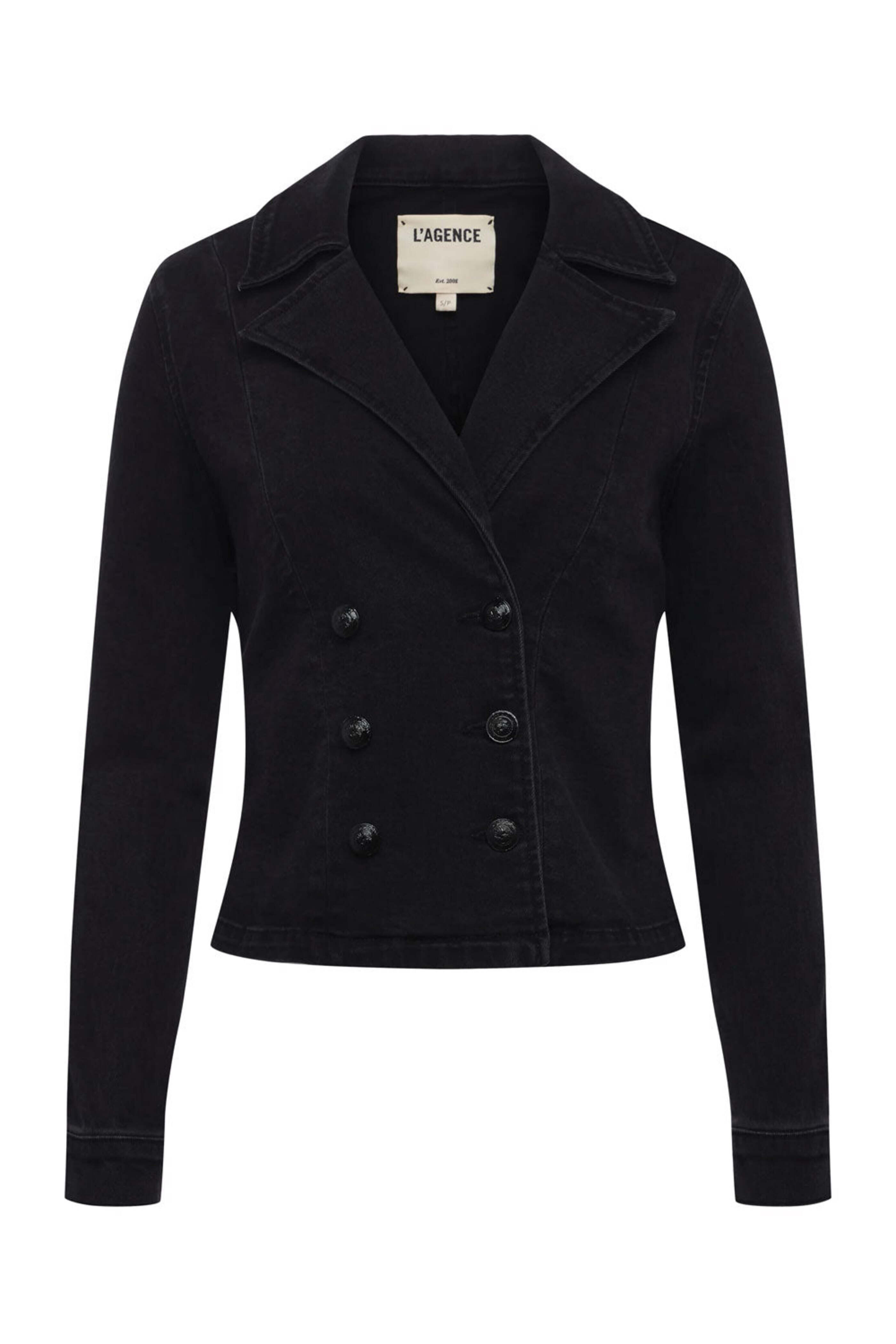 L'Agence - Washed Black Admiral Double Breasted Jacket