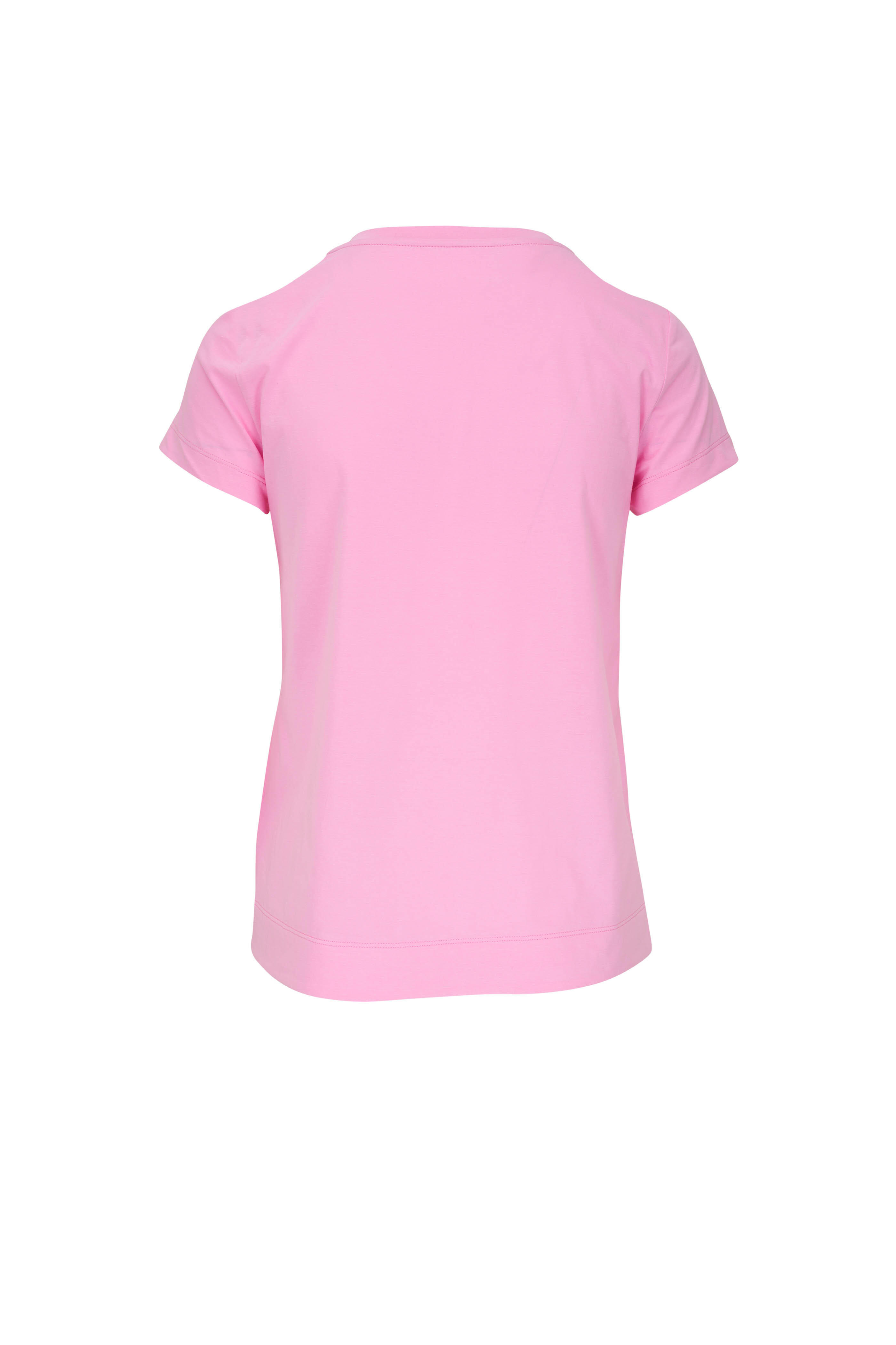 Light Pink Plain round Neck T-Shirts