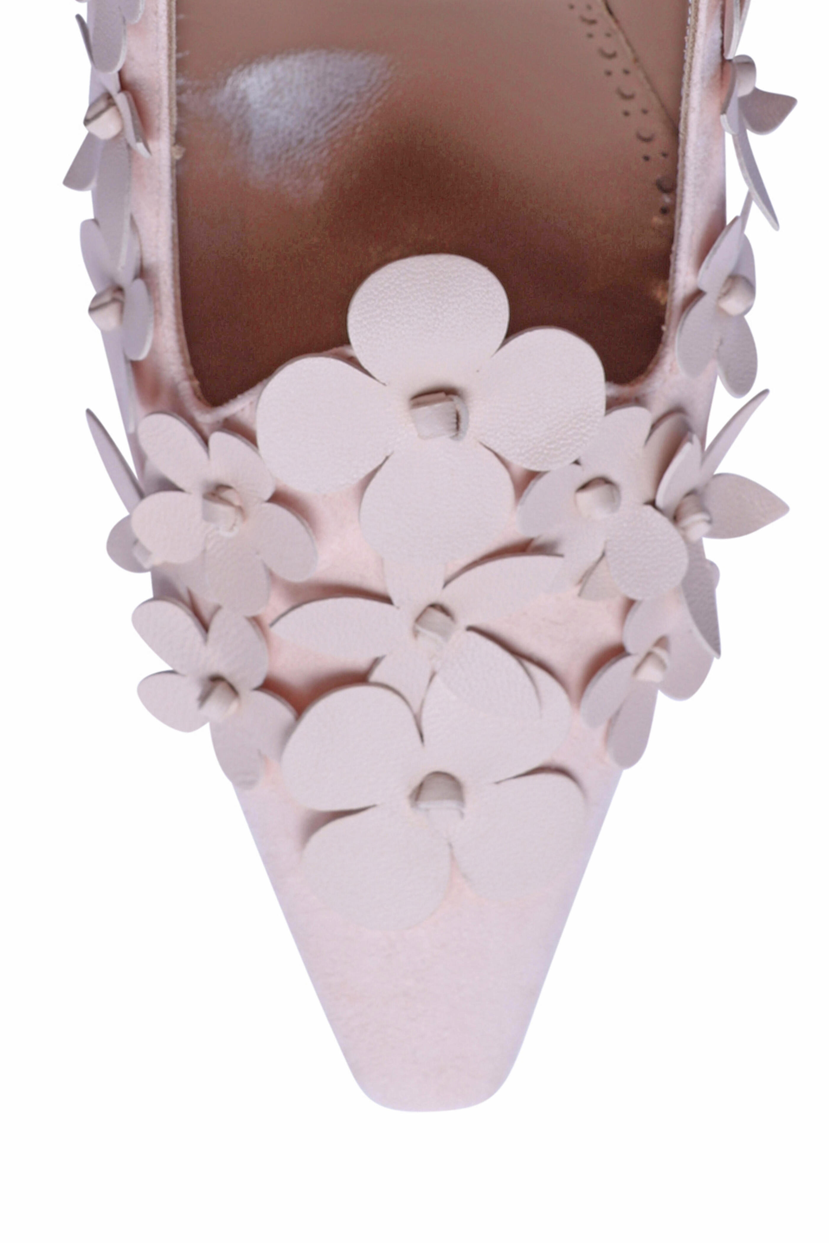 Manolo Blahnik - Harneclo Floral Pump in Light Pink Beige