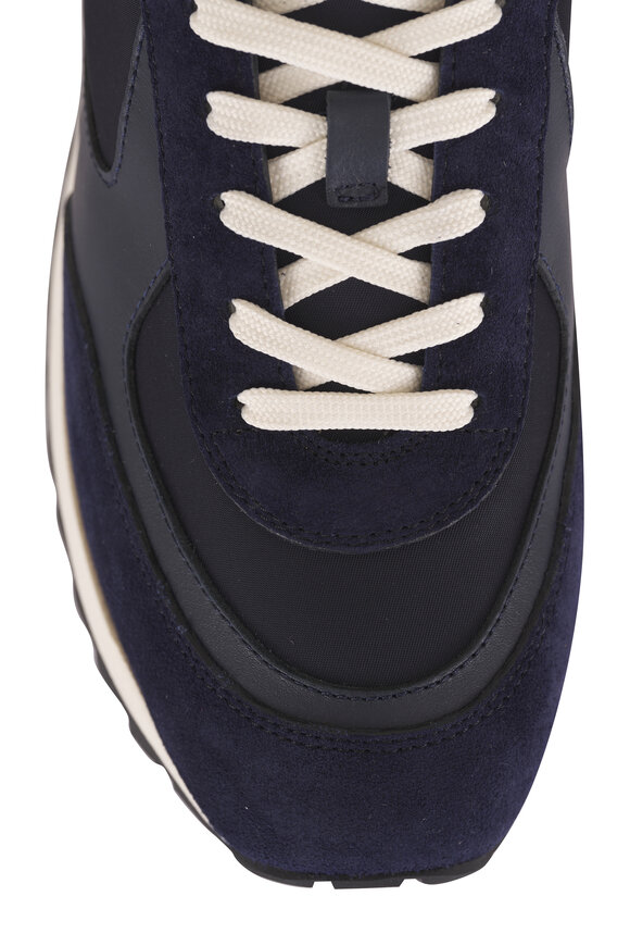 Gianvito Rossi Gravel Navy Suede & Leather Sneaker - view 4