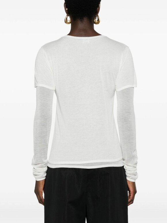 Totême - White Layered Knit T-Shirt 