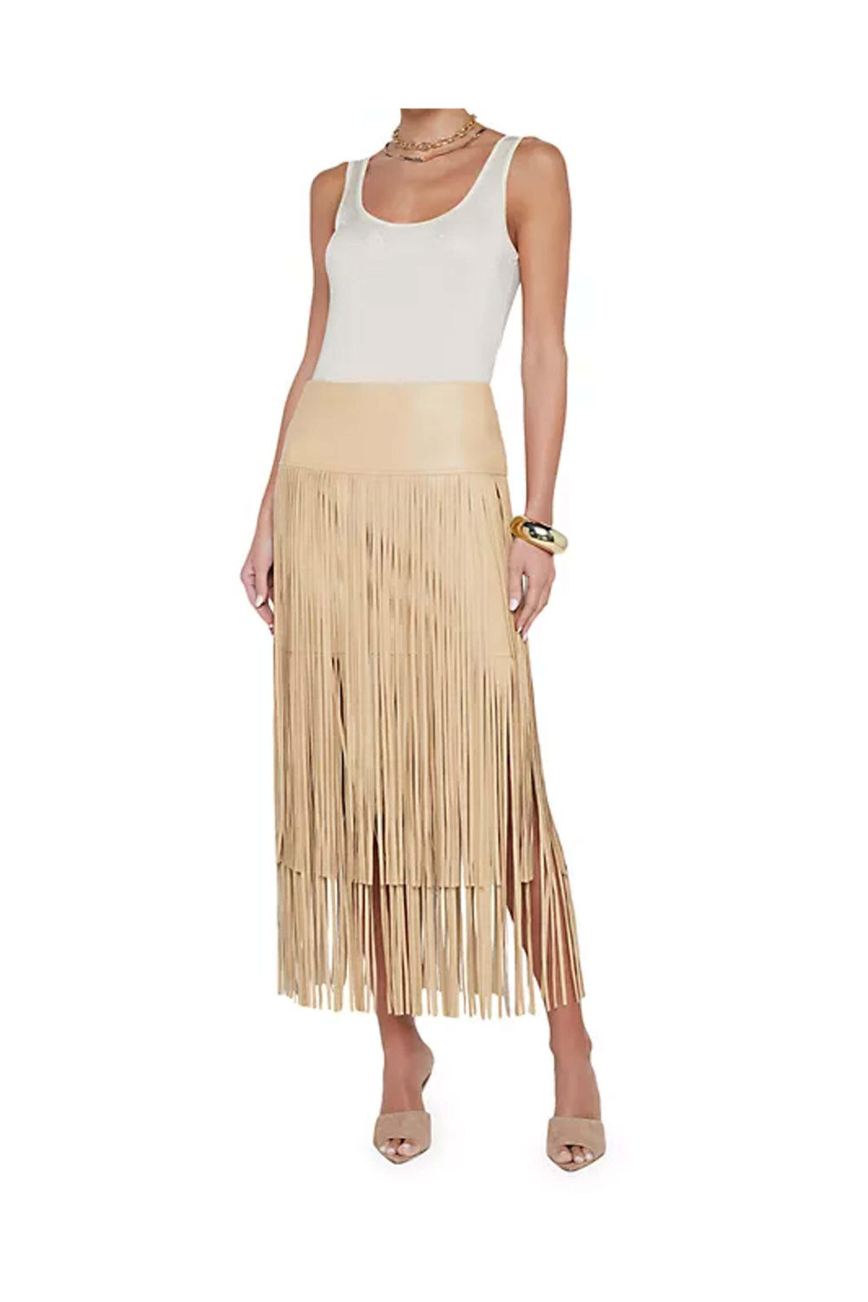 L'Agence - Croissant Karolina Fringe Skirt