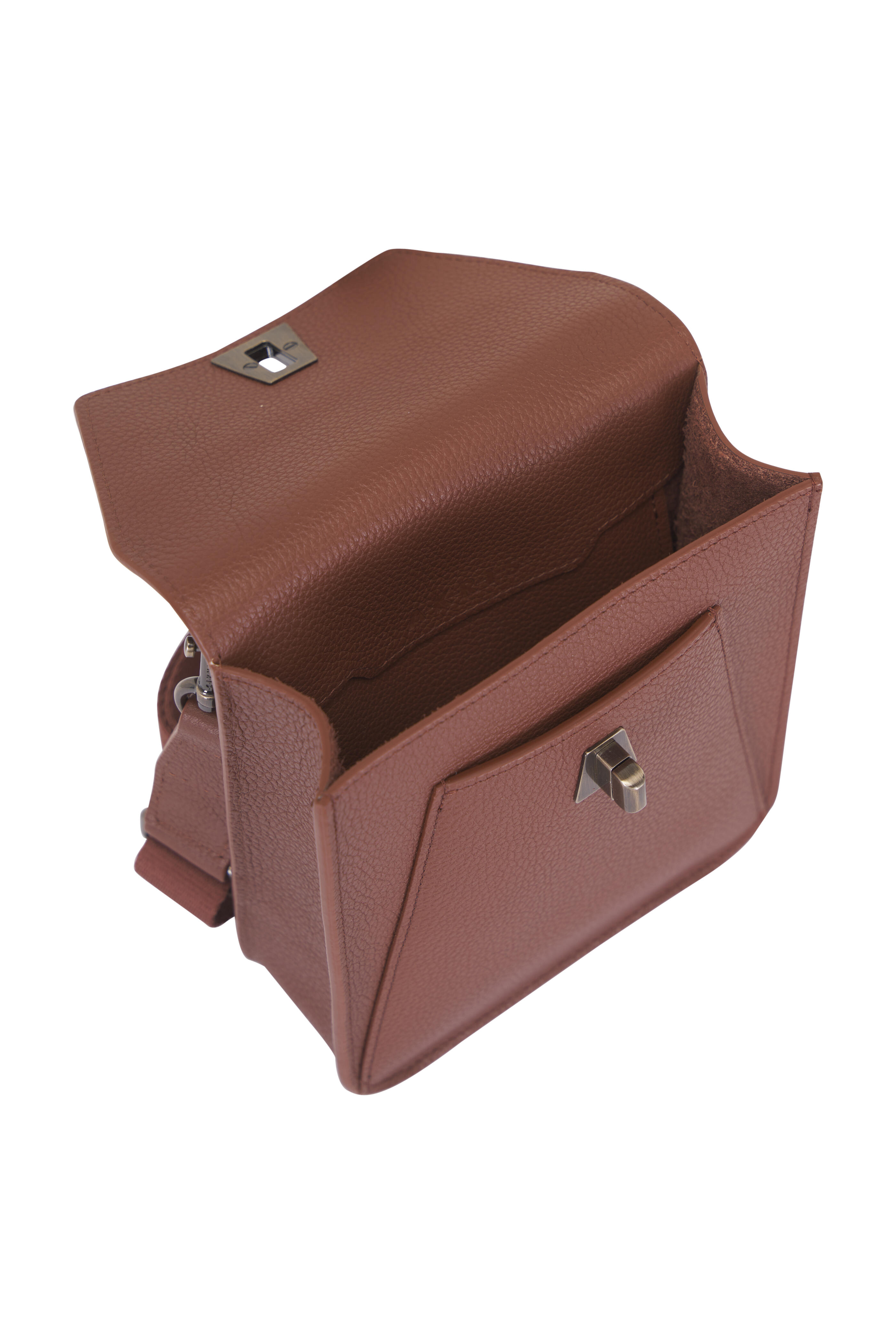 Akris - Mini Anouk Caramel Leather Messenger Bag