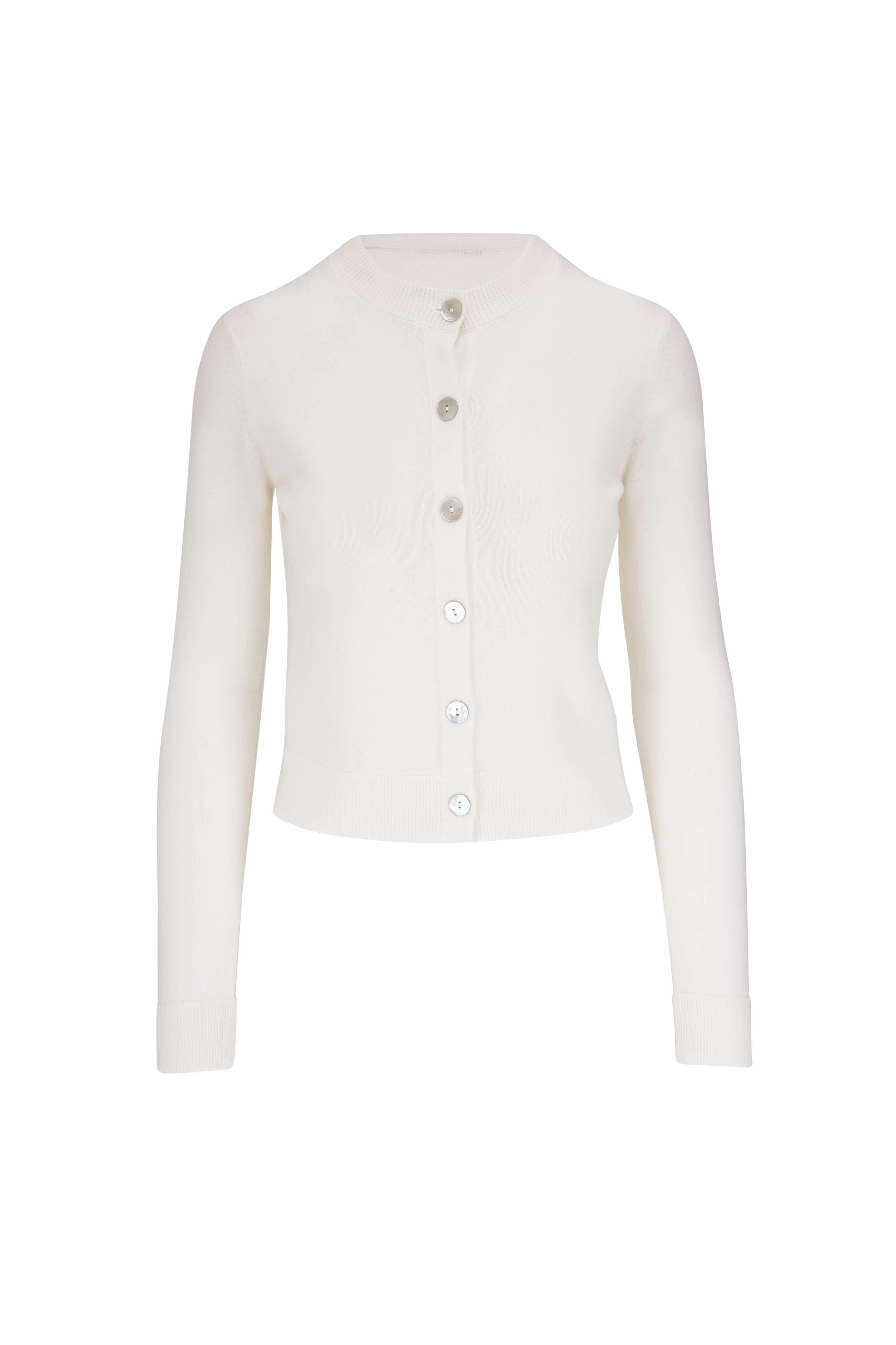 Vince - White Wool & Button Front Cardigan
