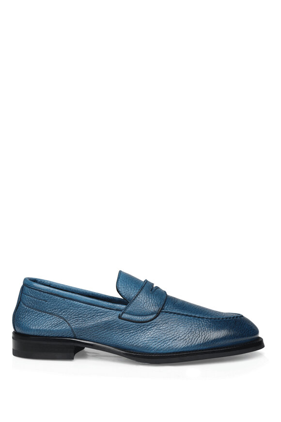 Scarpe di Bianco Aviano Cervo Indigo Leather Loafer - view 2