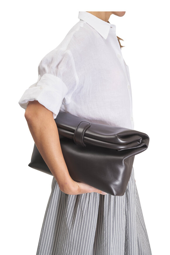 Bottega Veneta Lauren 1980 Alto Espresso Leather Vertical Clutch - view 3