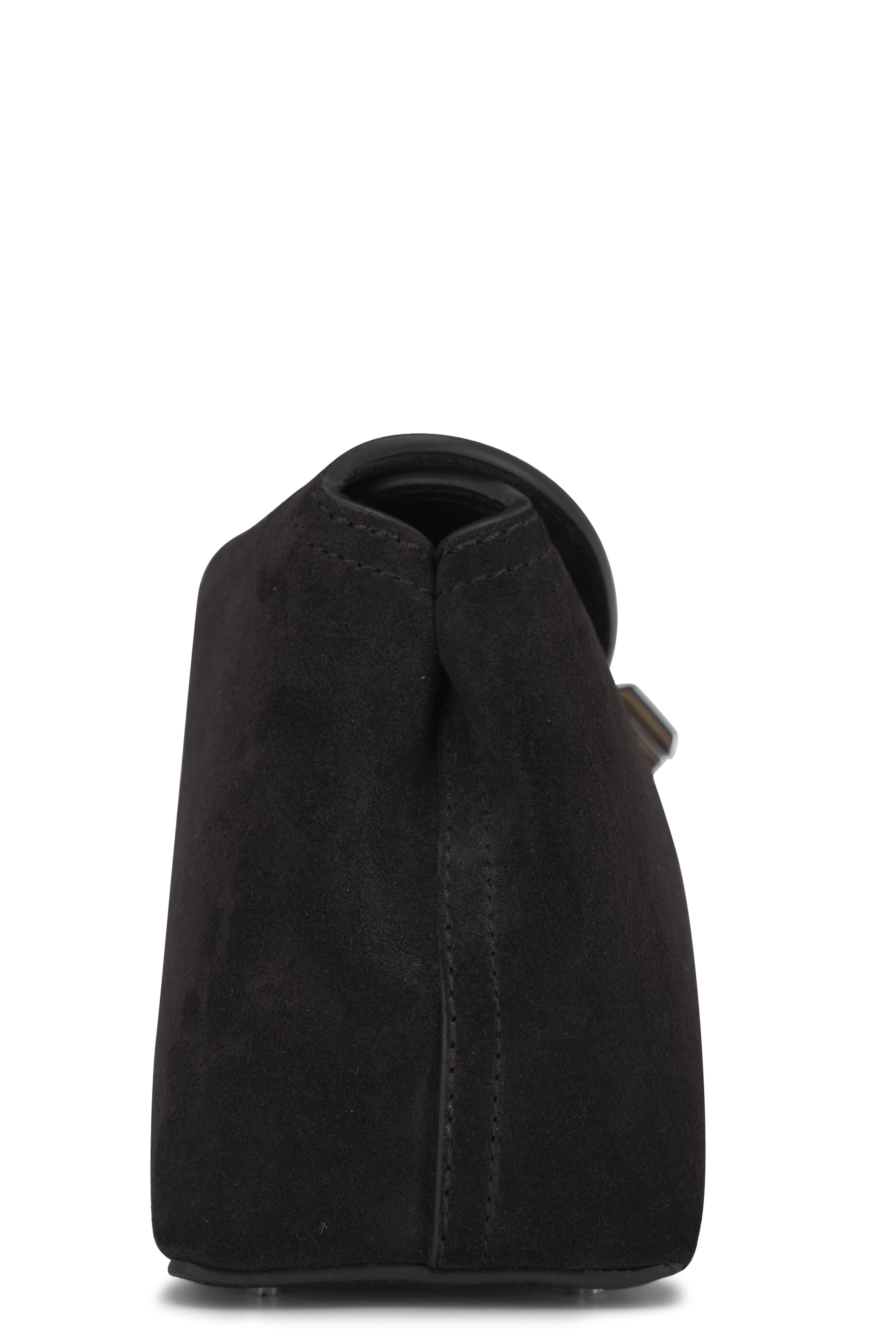 Totême - T-Lock Black Suede Clutch