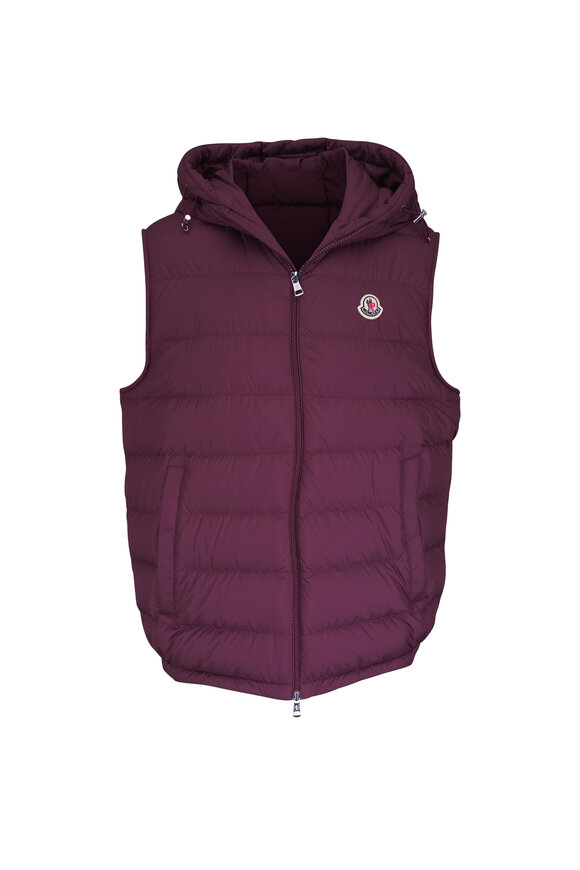 Moncler Burgundy Quilted Down Vest