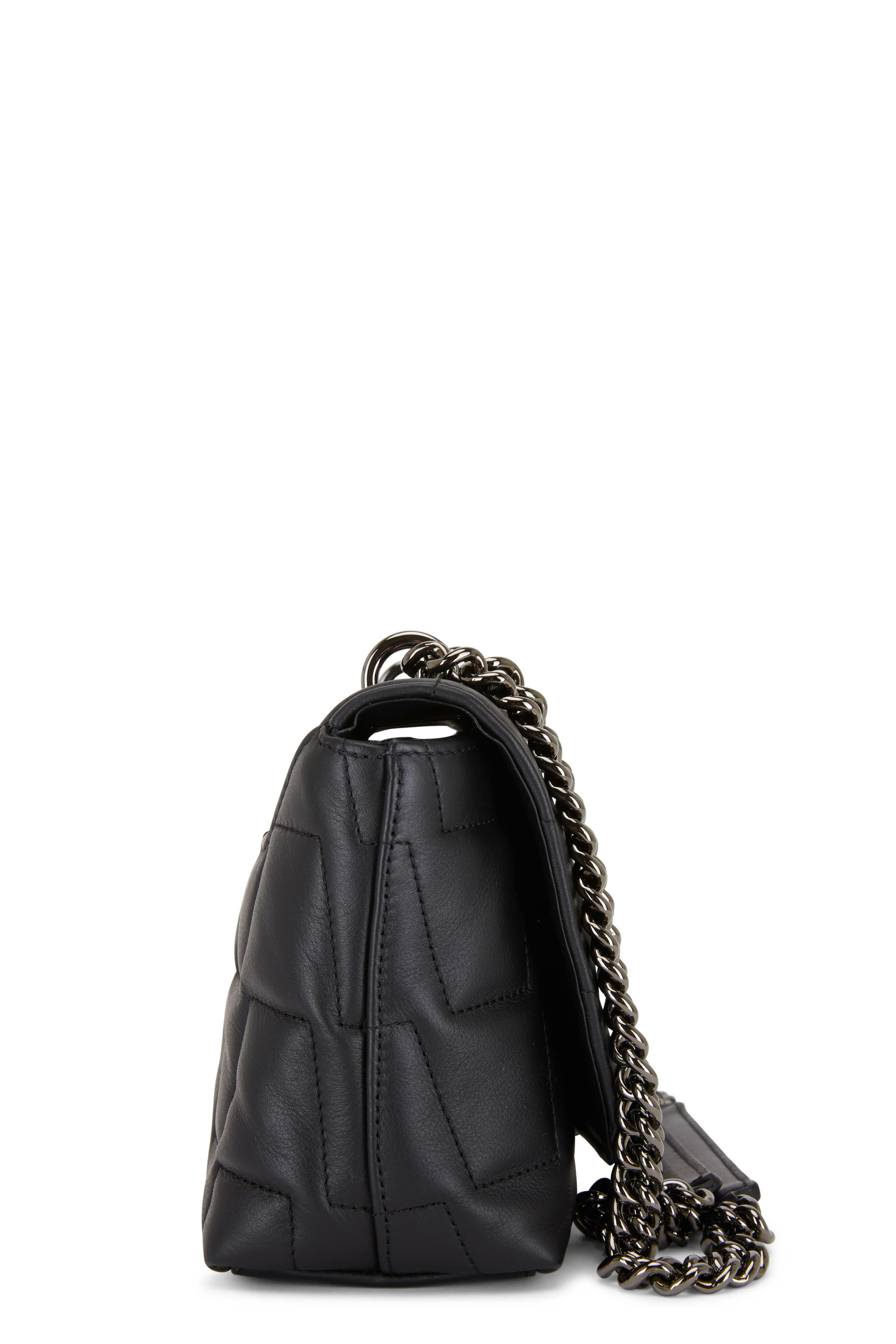 Akris - Anouk Black Leather Quilted Trapezoid Crossbody