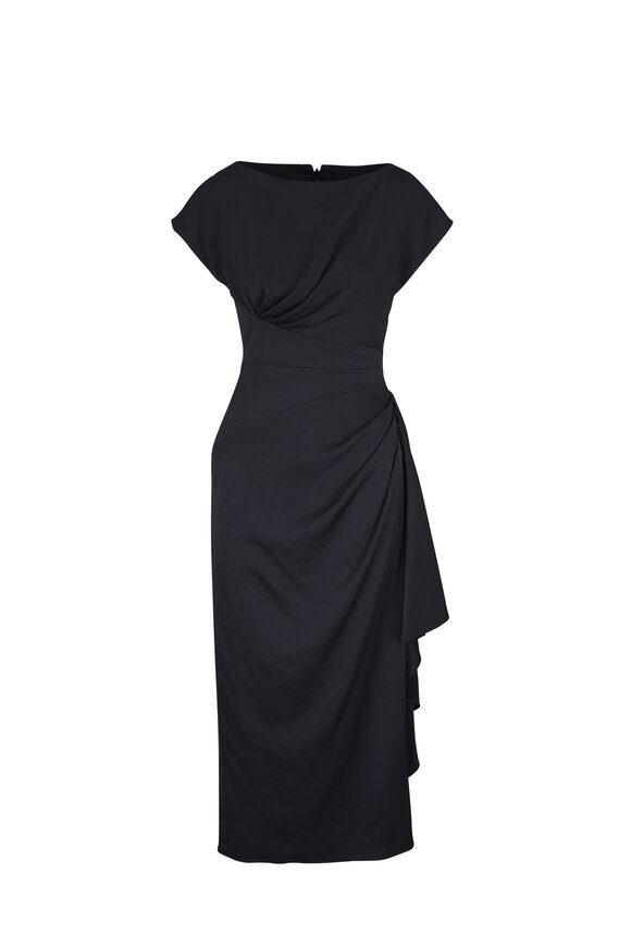 Lela Rose Florence Black Midi Dress