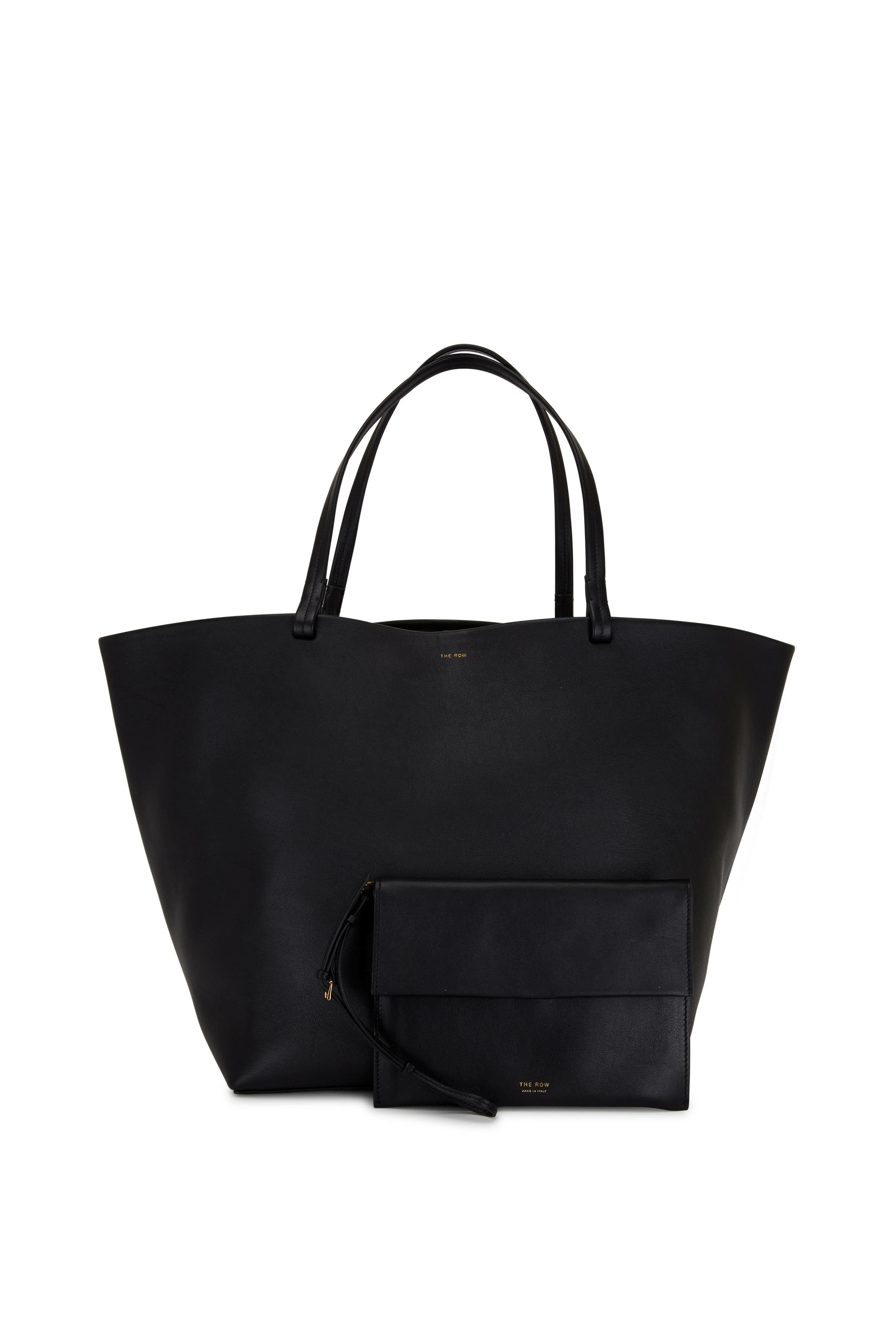 THE ROW Large Leather Park Tote Bag - Black