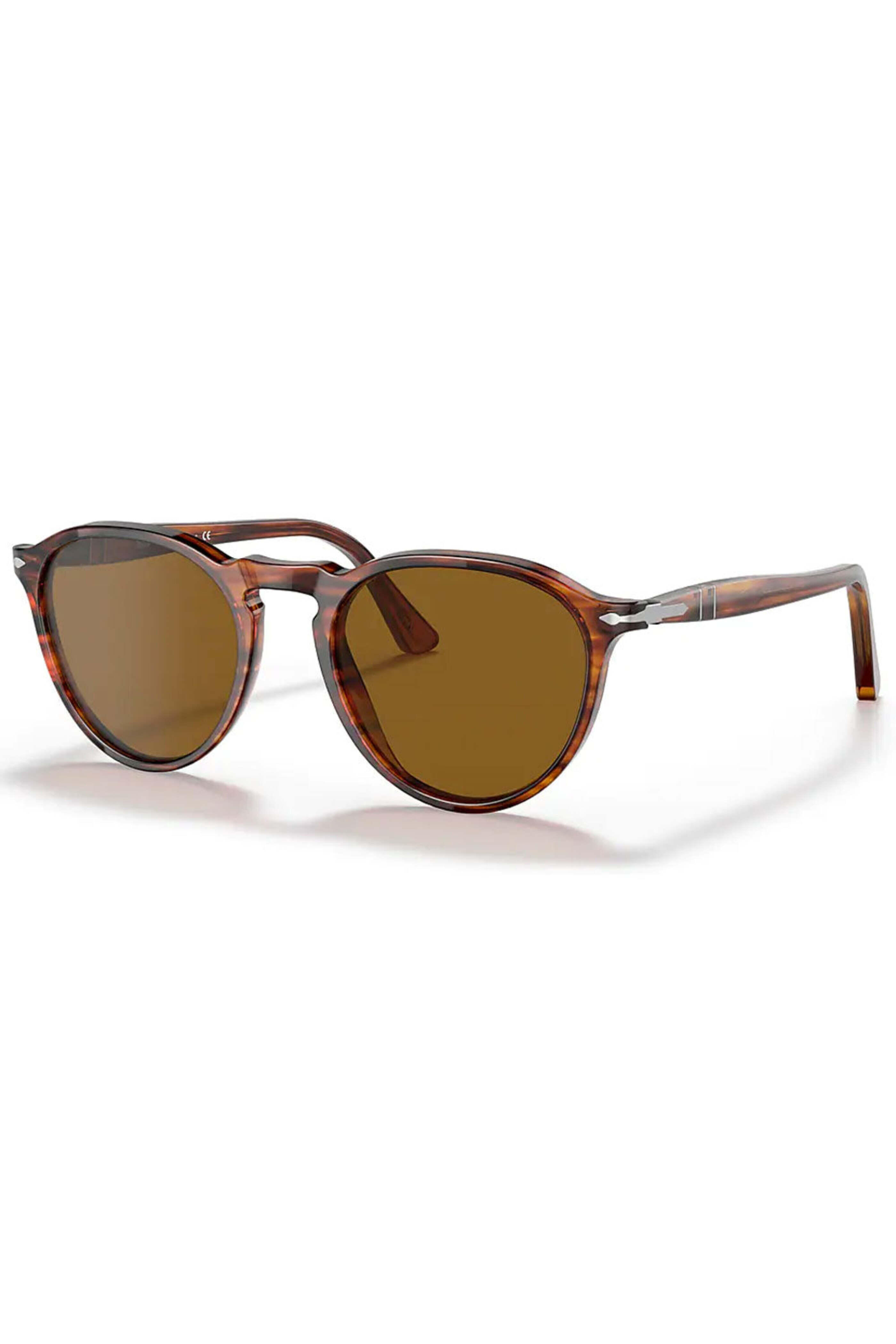 Persol - Striped Red & Brown Lens Sunglasses