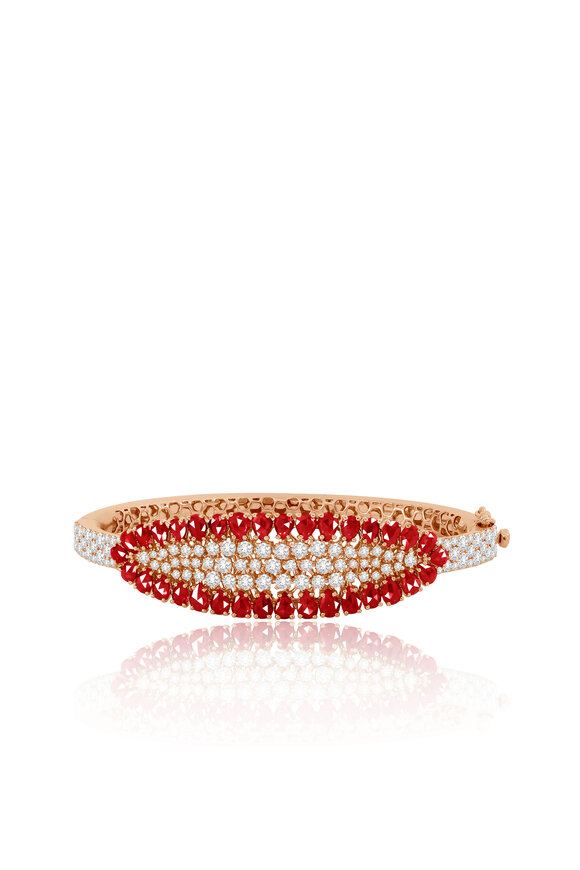 Sutra - 18K Rose Gold Ruby & Diamond Bracelet