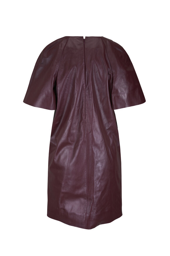 Totême Bordeaux Cocoon Leather Dress - view 4