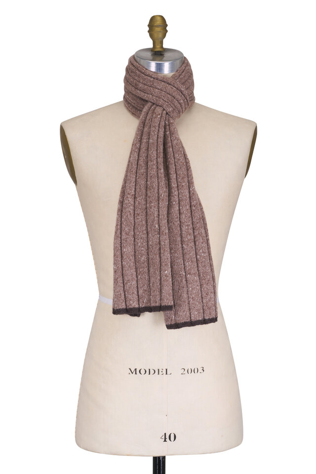 Brunello Cucinelli - Light Gray Ribbed Cashmere Scarf