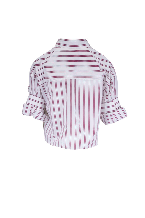 TWP Next Ex White & Red Stripe Cotton & Silk Shirt - view 3