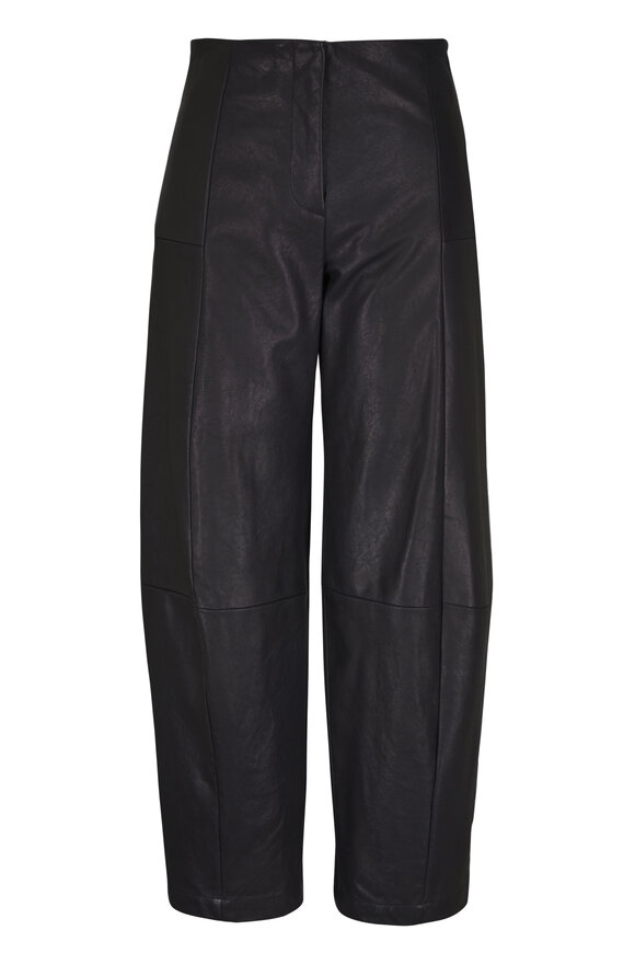 Zero + Maria Cornejo Margot Black Wide Leg Leather Crop Pant - view 1