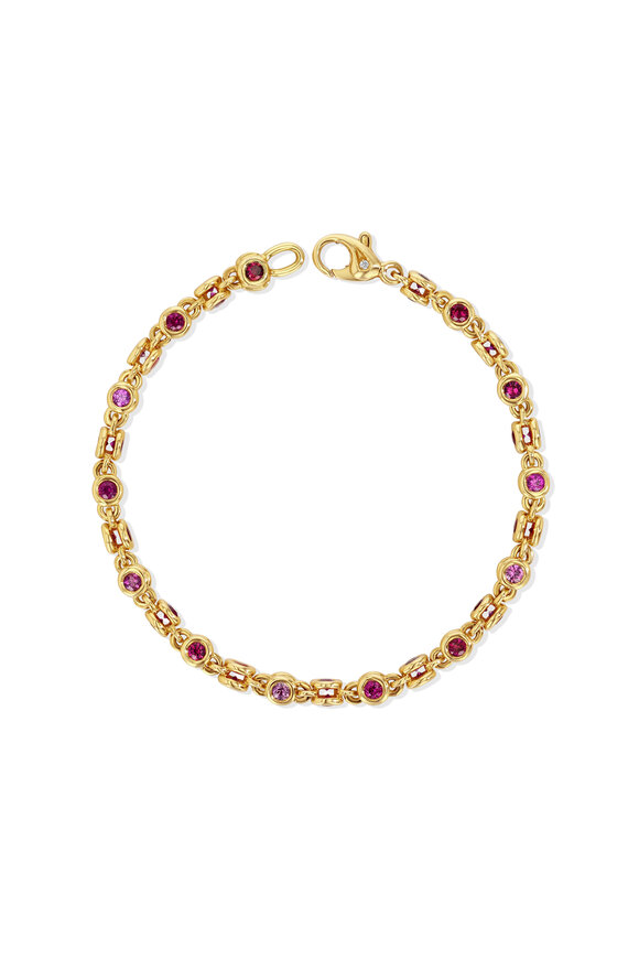 Aaron Henry Rolling Pink & Red Sapphire Bracelet - view 1
