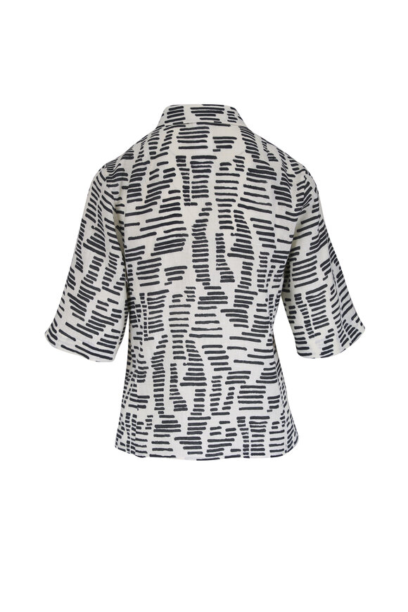 Akris Dance Movements Black & White Linen Shirt - view 3