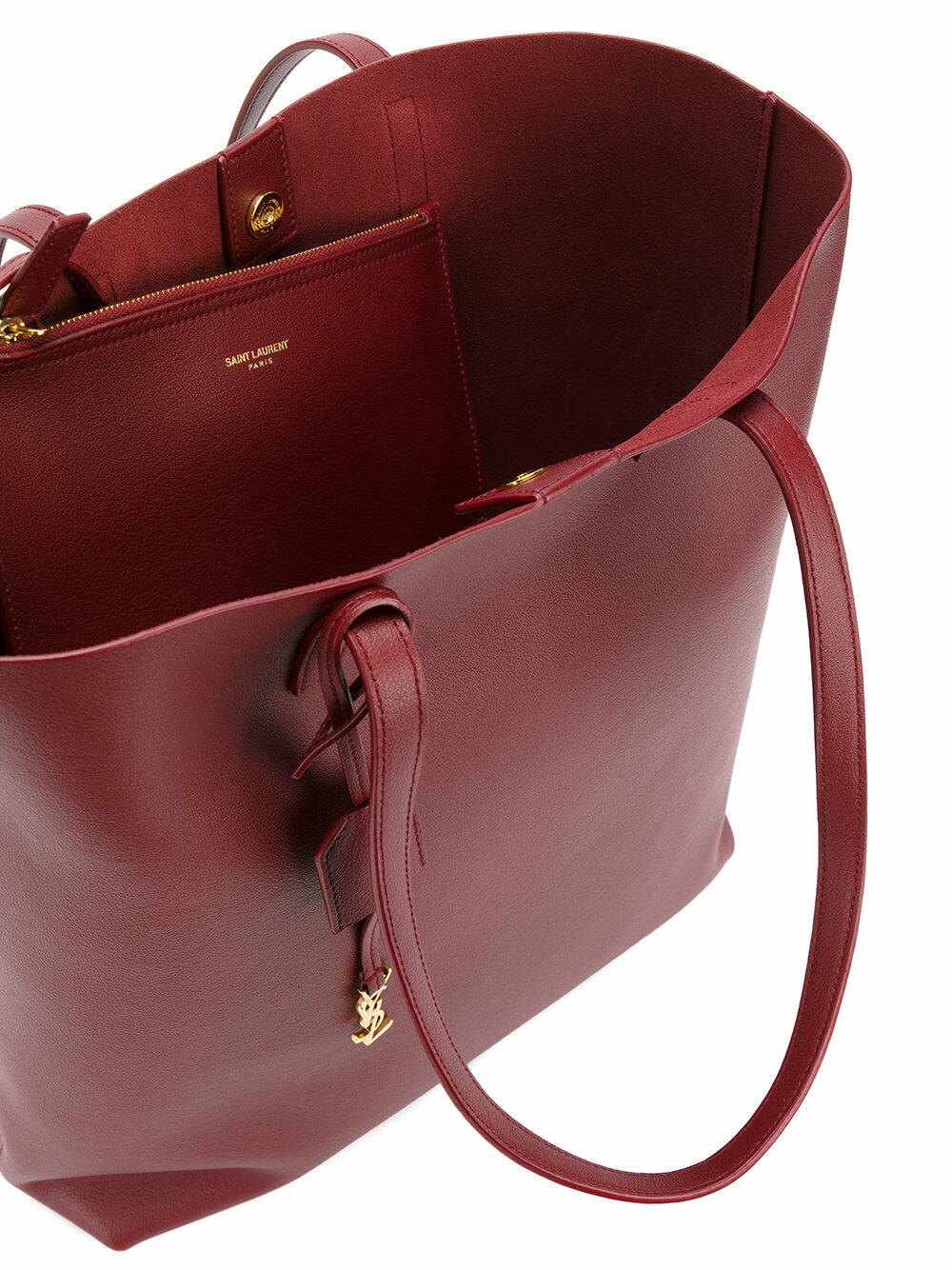 Saint Laurent - Burgundy Leather Vertical Medium Tote