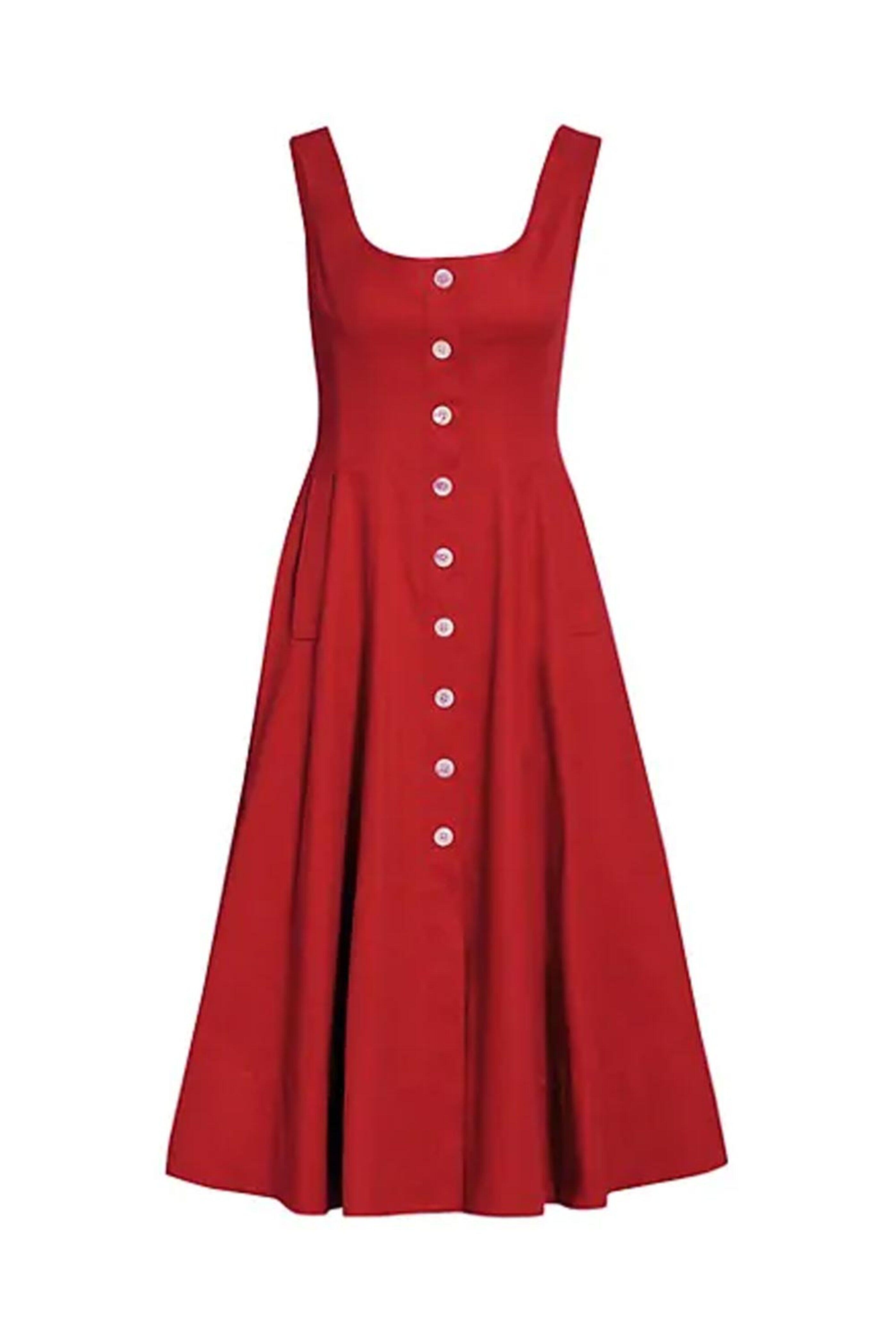 Staud - Tomato Loretta Midi Dress