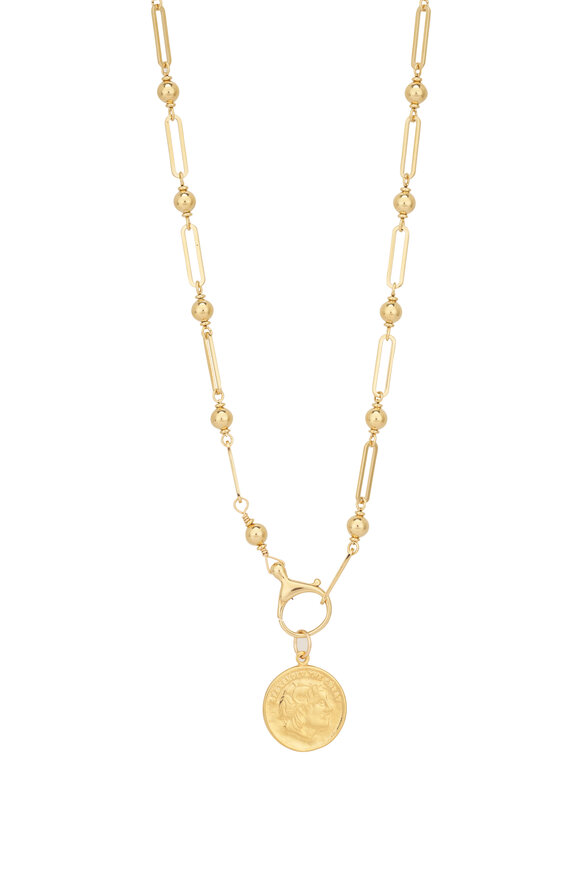 Cristina V. Gold Ball & Chain Pendant Necklace - view 1
