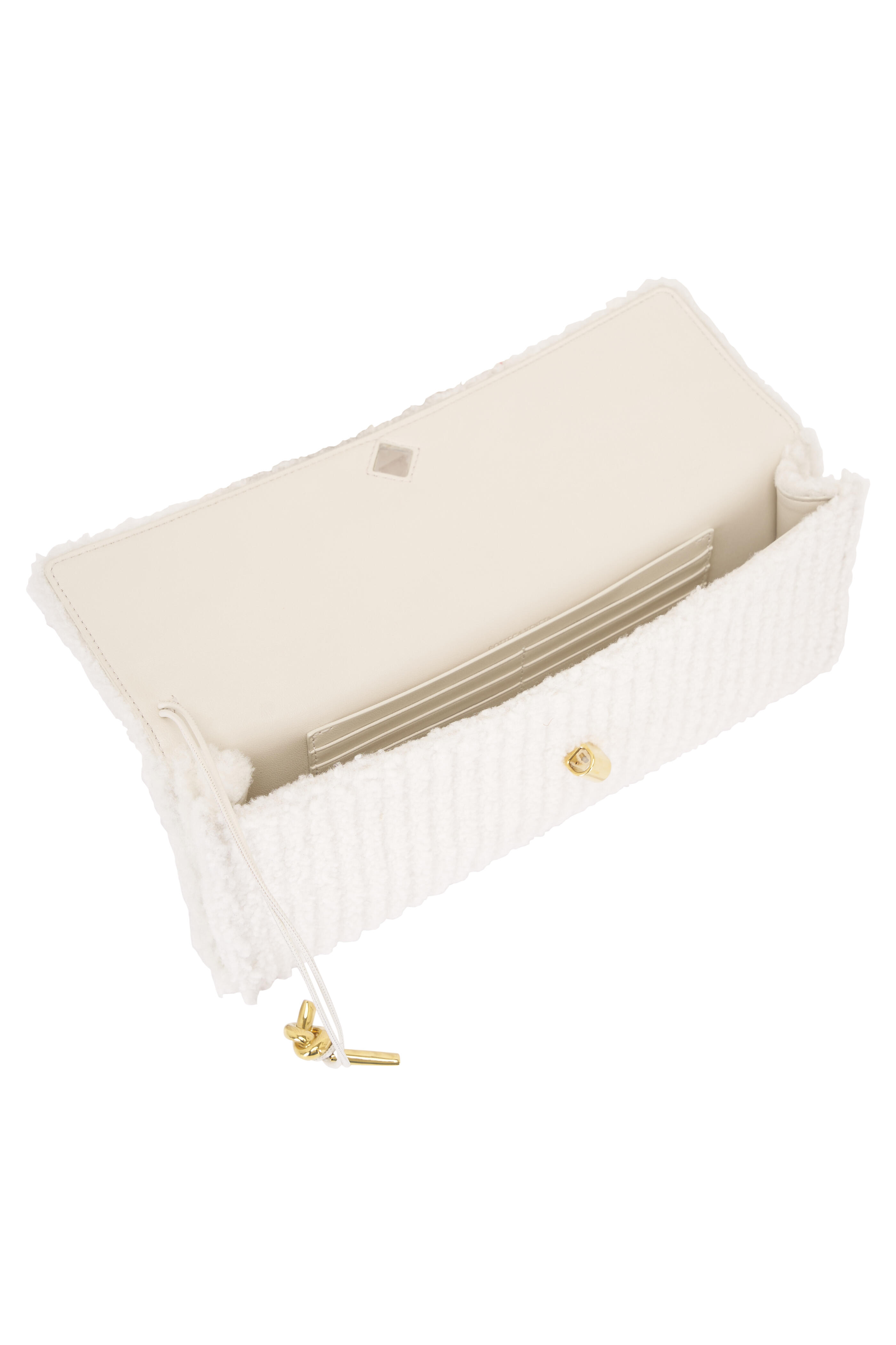 Bottega Veneta - Andiamo Plaster Corduroy Shearling Clutch