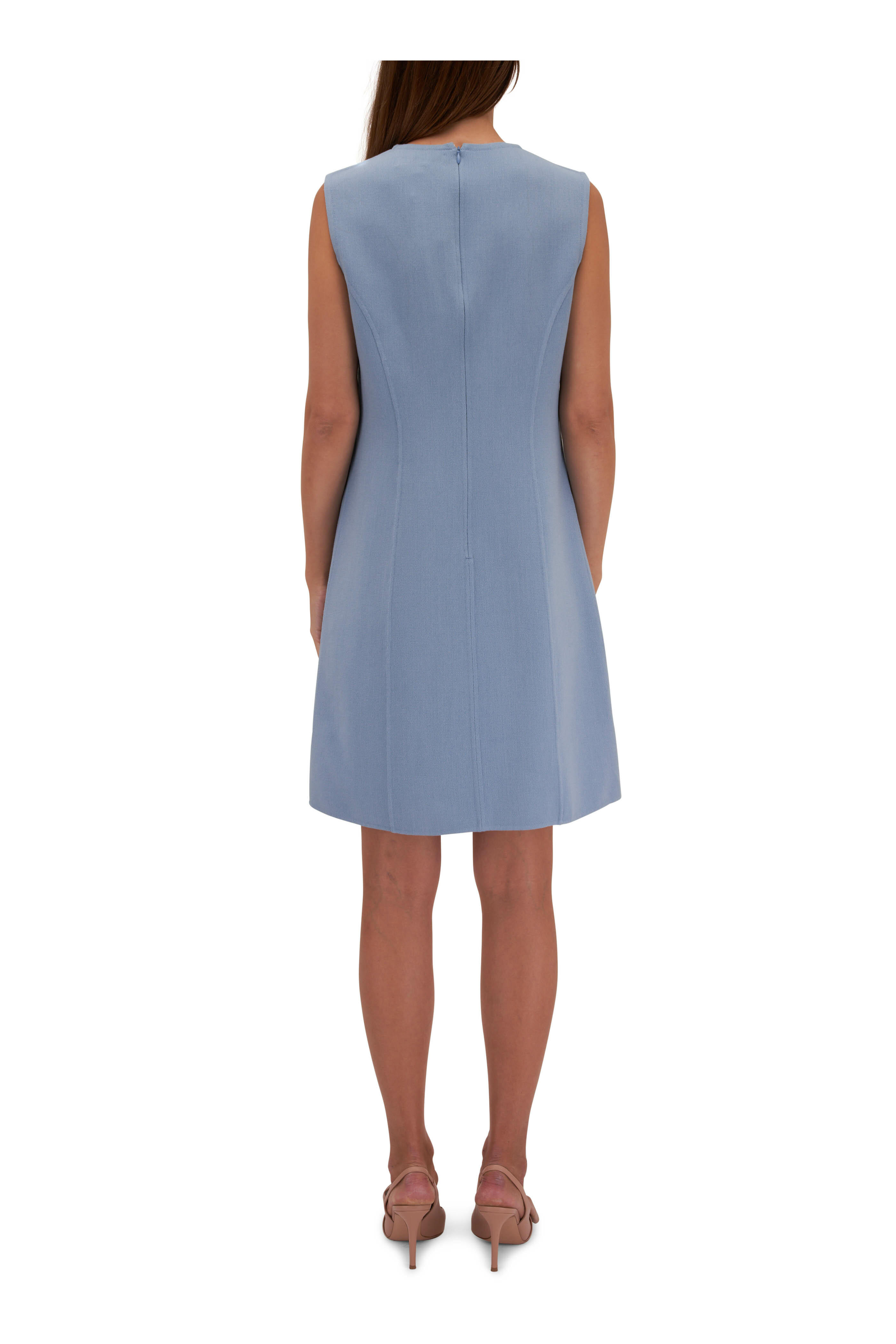 Michael Kors Shift Dress Royal Blue Stretch Wool Crepe Size 6