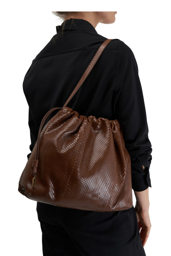 The Row - Angy Brown Python Hobo Bag 