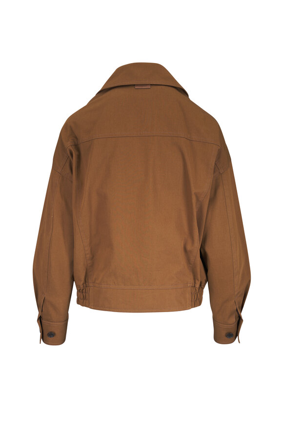Saint Laurent Brown Cotton Twill Blouson Jacket - view 2