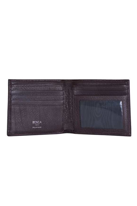 Bosca Maroon Soft Leather Bi-Fold Wallet - view 3