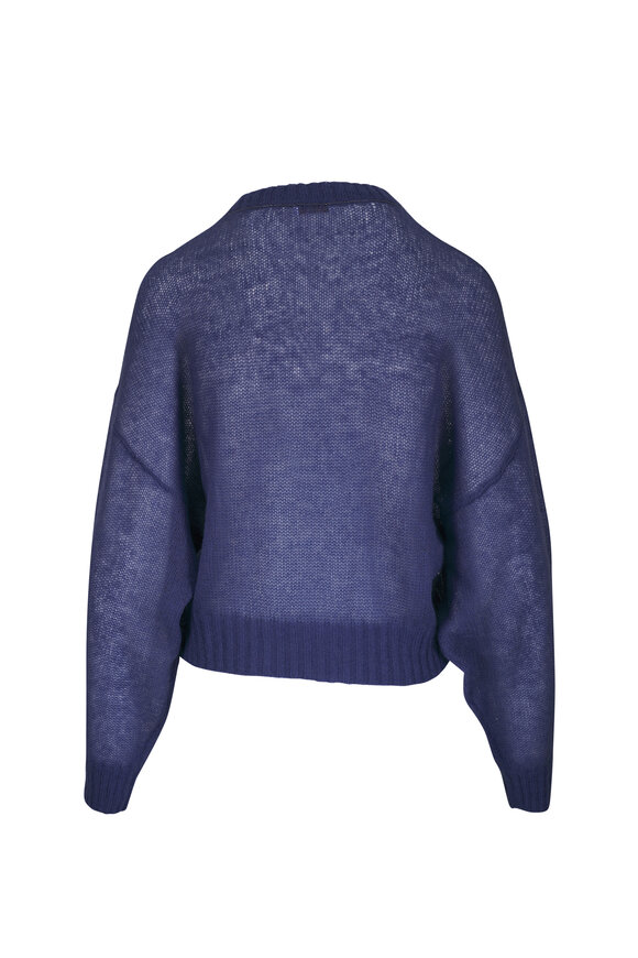 Brunello Cucinelli - Navy Cotton Open Knit Sweater