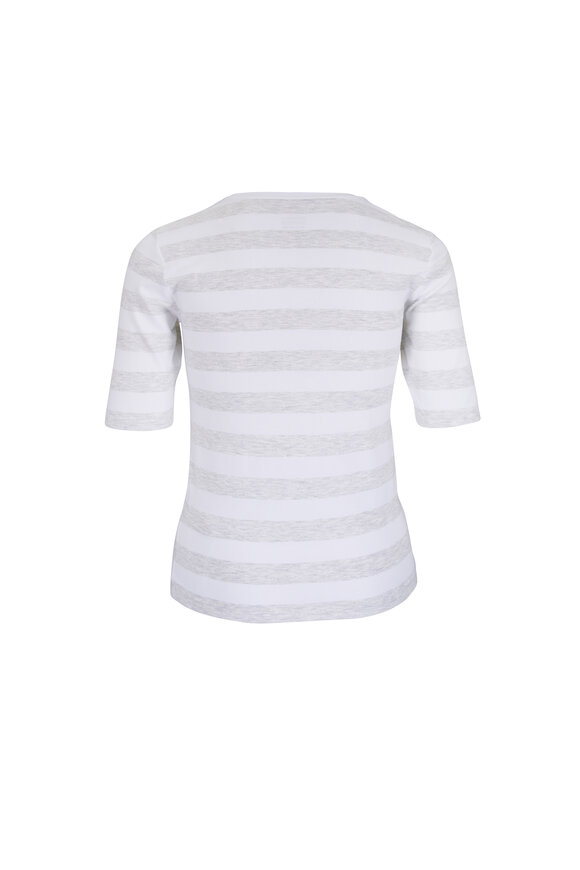 Majestic Soft Touch Stone Stripe Scoopneck Shirt - view 2