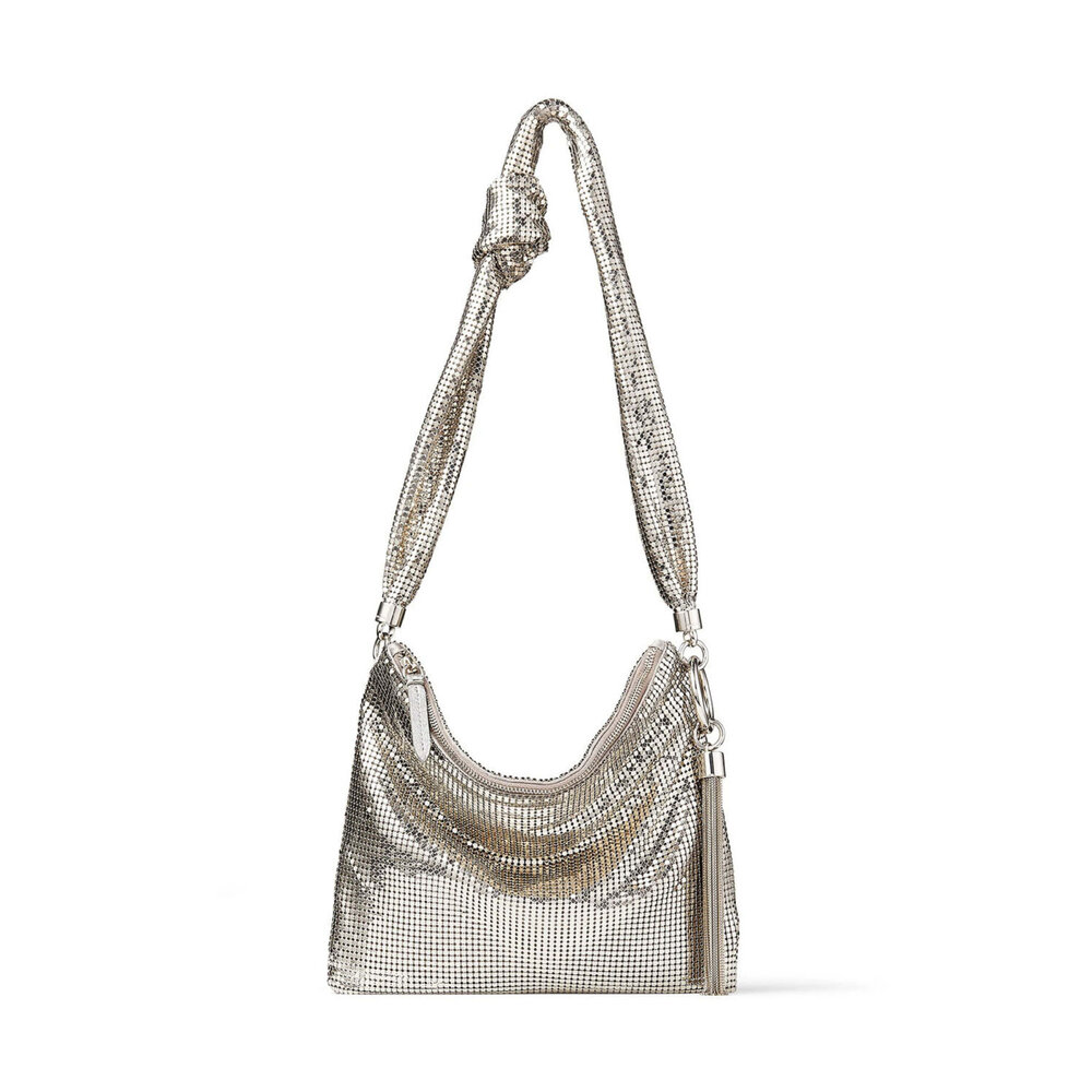 直営店‐Jimmy Choo‐ Callie チェーンショルダー Gold Metallic Leather Clutch Bag With Chain Strap | CALLIE