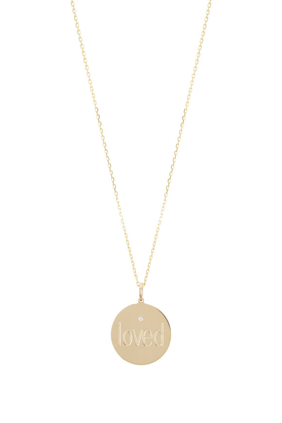 Genevieve Lau Yellow Gold Diamond Loved Pendant Necklace - view 2