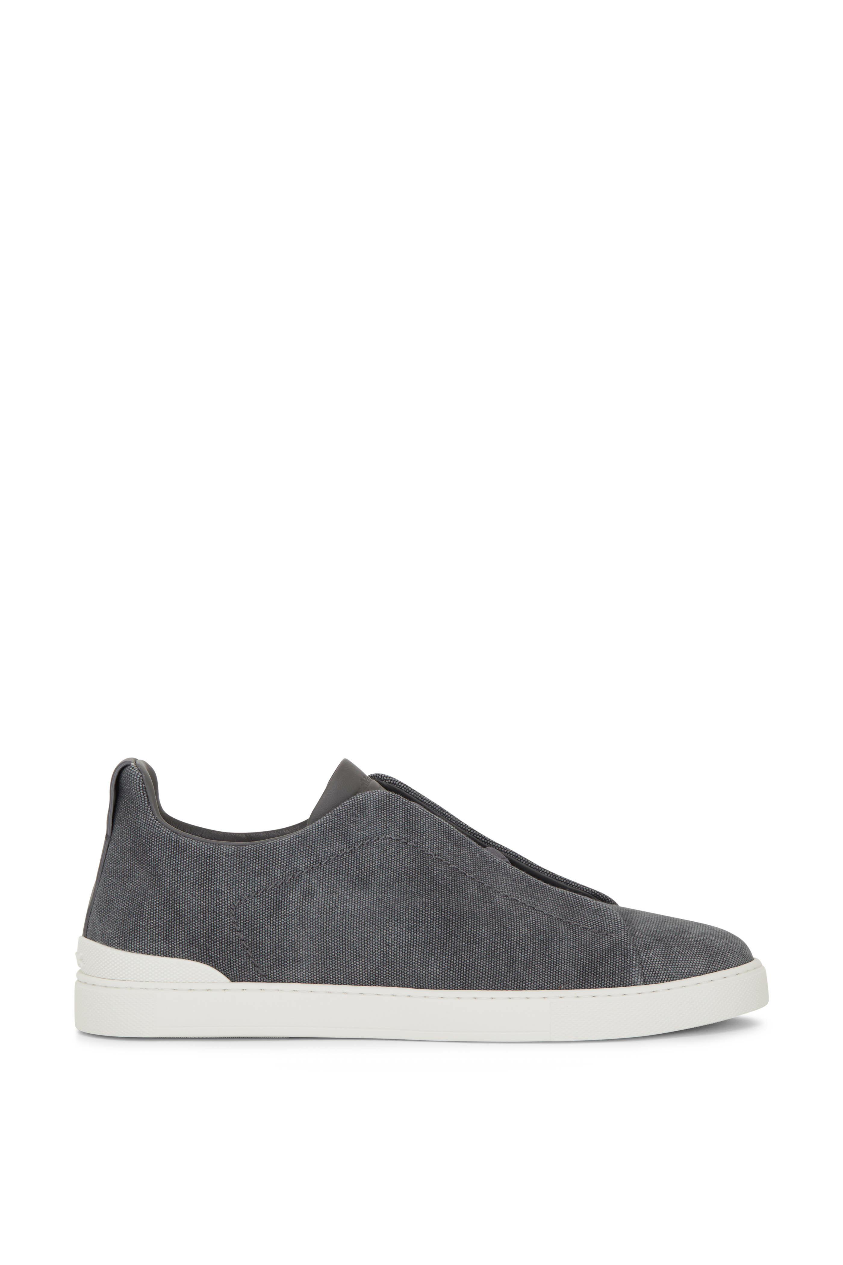 Zegna - Triple Stitch Gray Wool Low Top Sneaker
