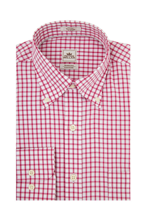 Peter Millar - Azalea Pink Tattersall Twill Sport Shirt