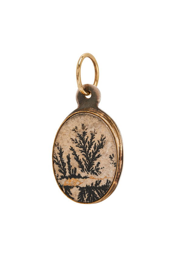 Tina Negri - Dendrite Agate Two-Tone Pendant