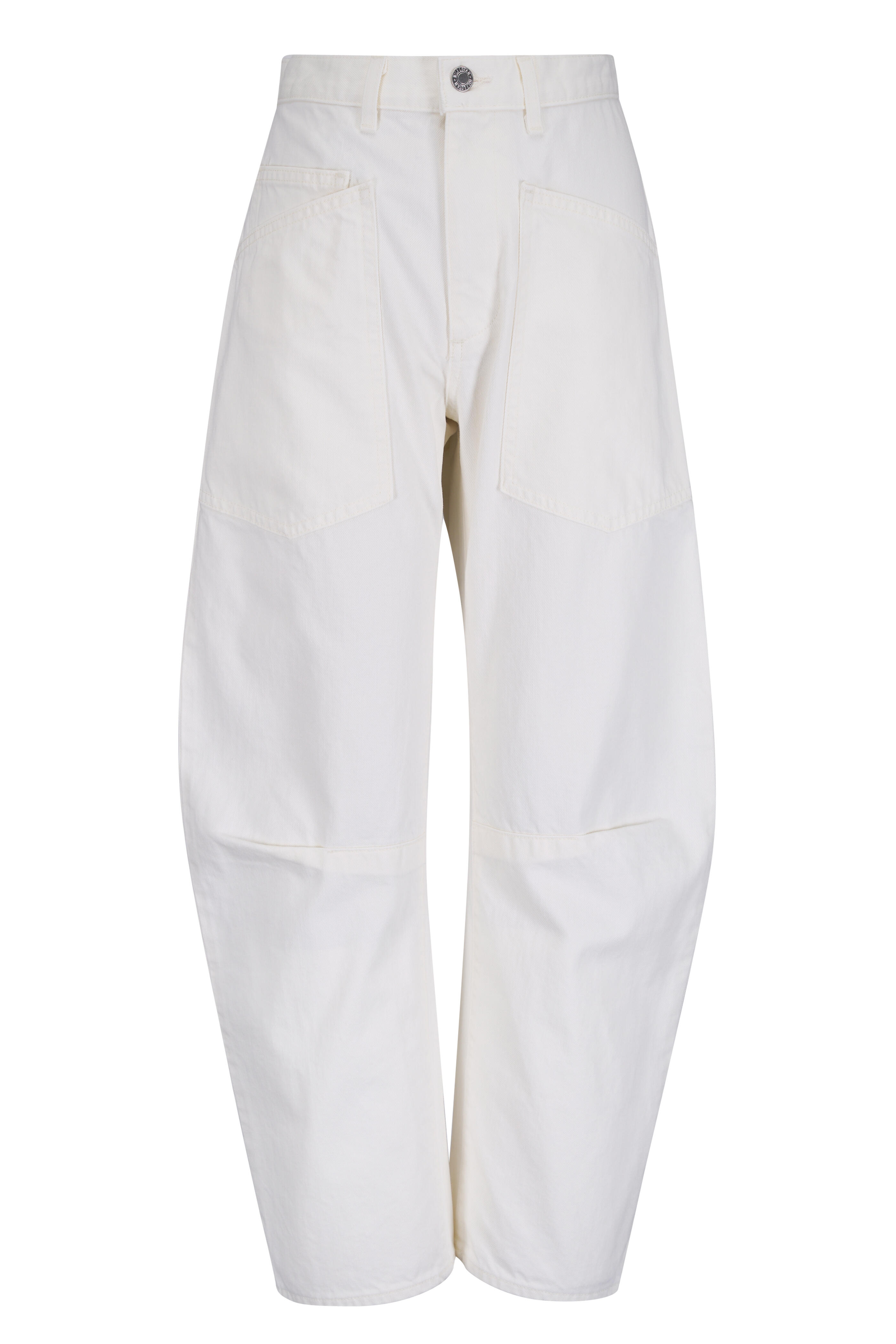 Nili Lotan - Shon Cream Cotton Curved Denim Pant