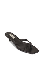 PRADA ガーメント Prada - Black Patent Leather Thong Wedge Sandals