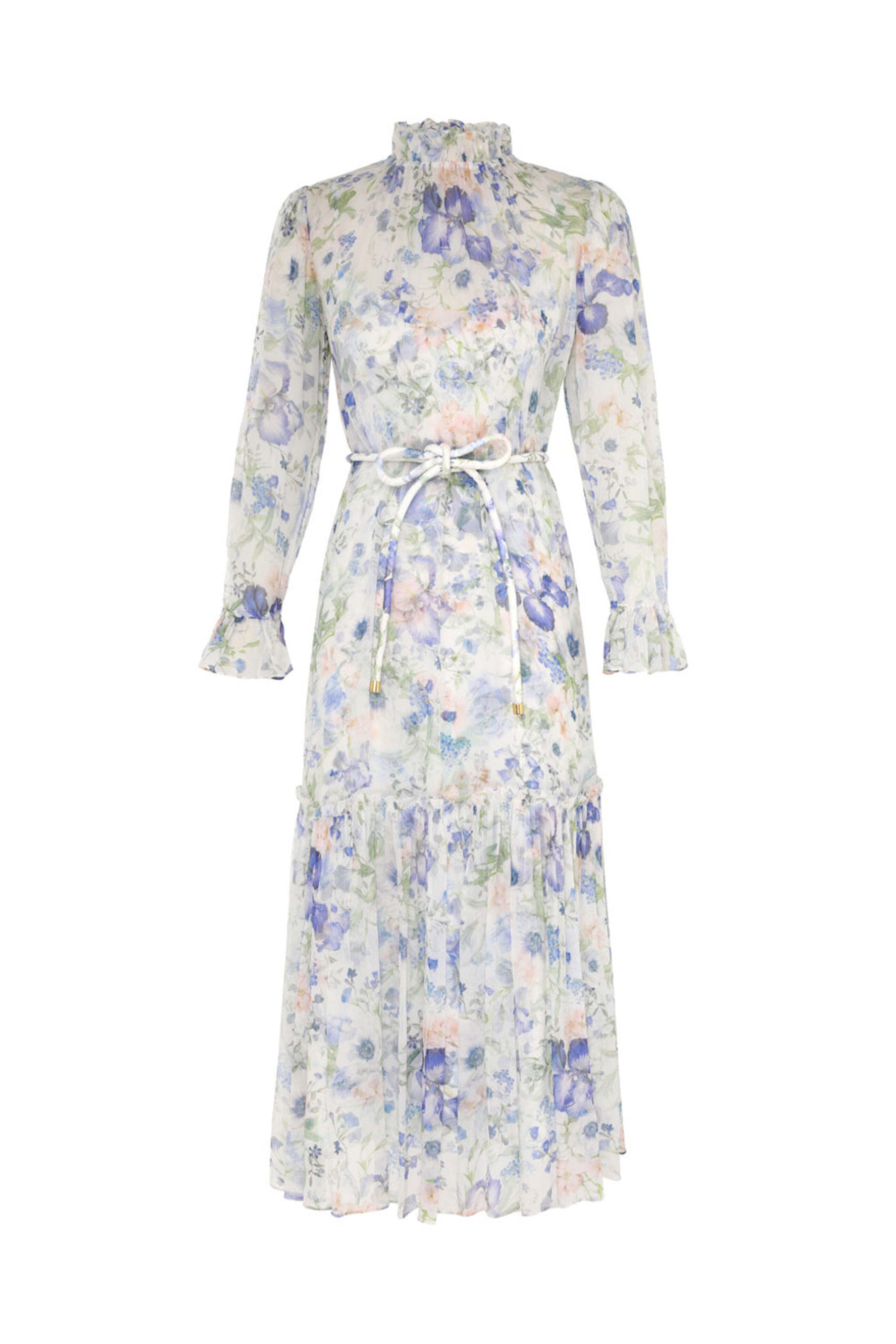 Zimmermann - Blue Garden Natura Tubular Midi Dress