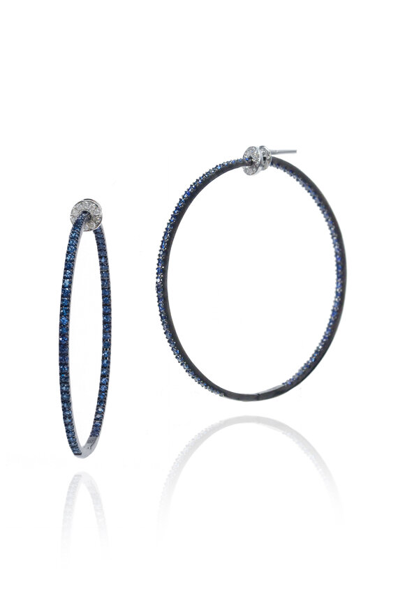 Nam Cho Basic Signature Sapphire Hoops - view 1