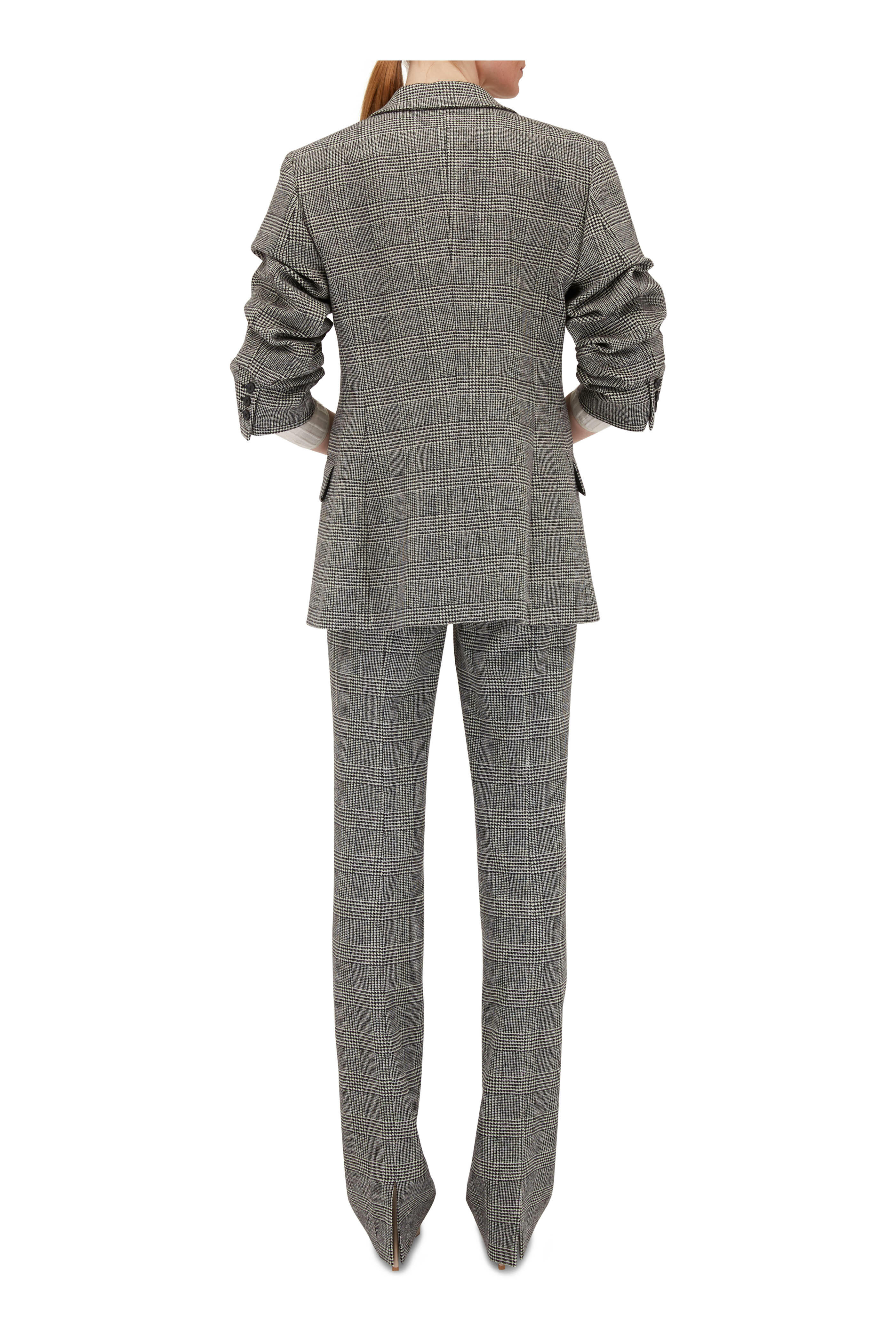 Michael Kors Collection - Yasmeen Black & White Glen Plaid Bootcut Pant