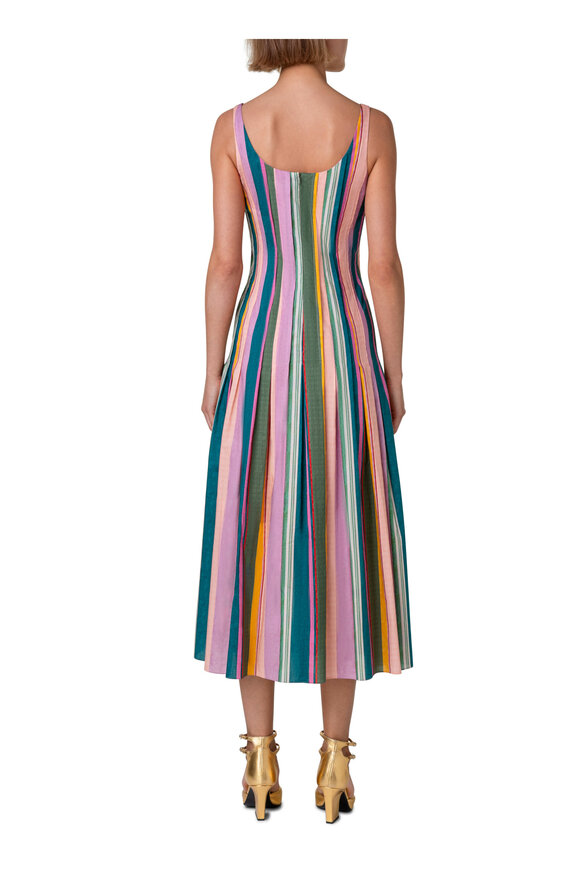 Akris Punto - Mauve Deck Chair Stripe Midi Dress 