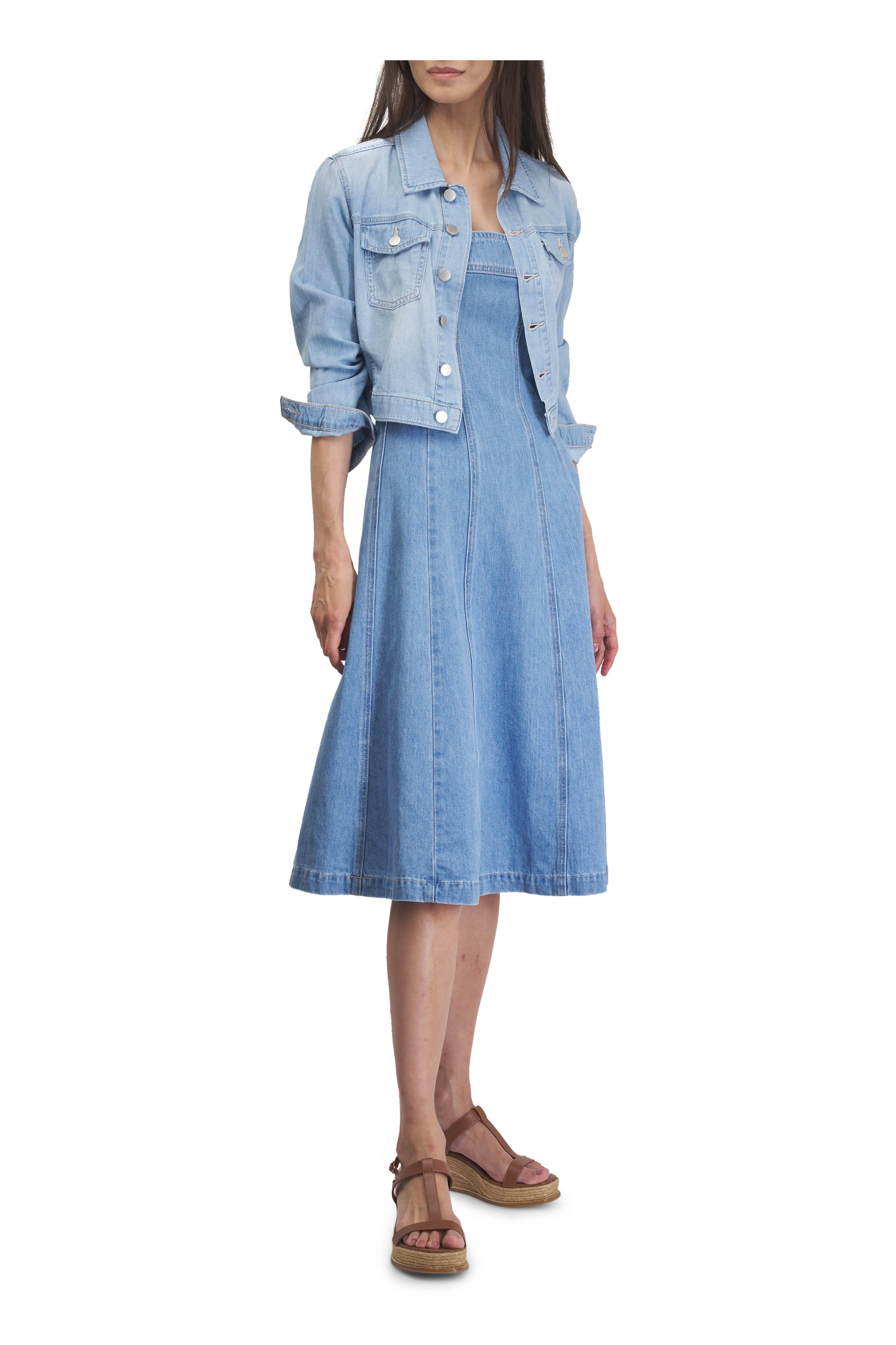 L'Agence - Koda Dakota Chambray Crop Jacket