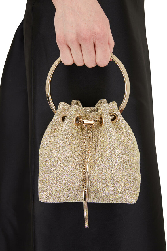 Jimmy Choo - Bonbon Champagne Lurex Bucket Bag