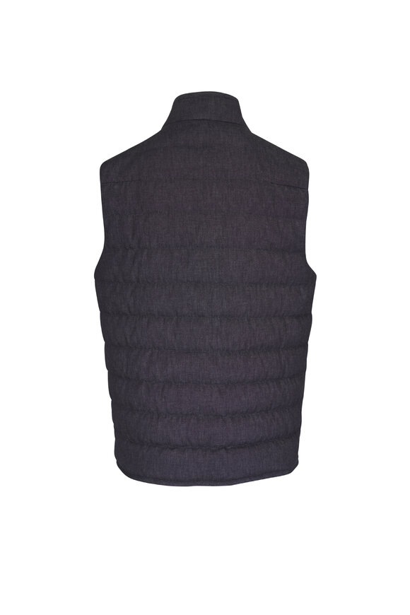 Moncler Liorane Blue Denim Down Vest - view 3