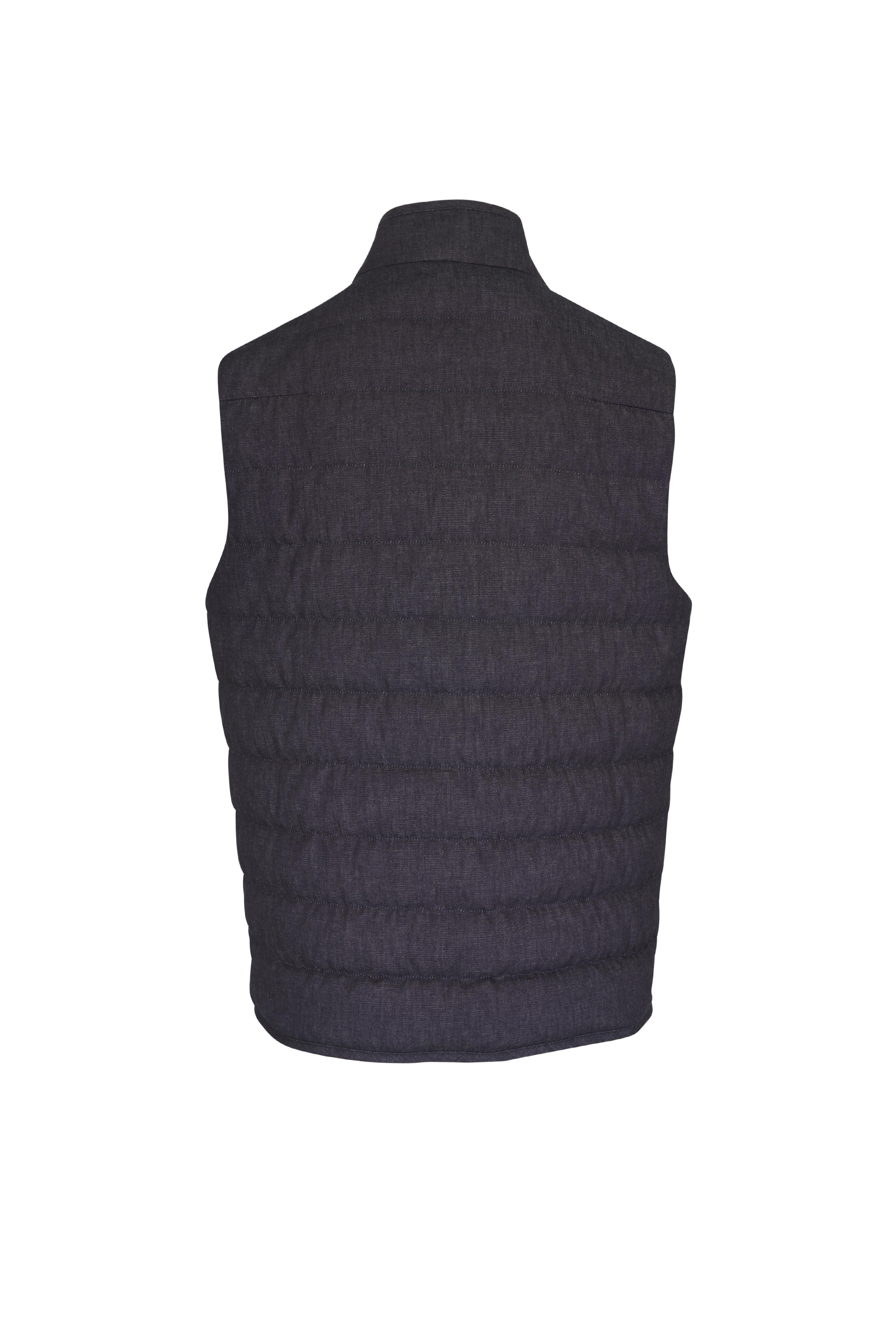 Moncler - Liorane Blue Denim Down Vest - view 3