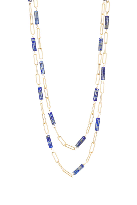 Cristina V. Lapis Lazuli Long Log Necklace