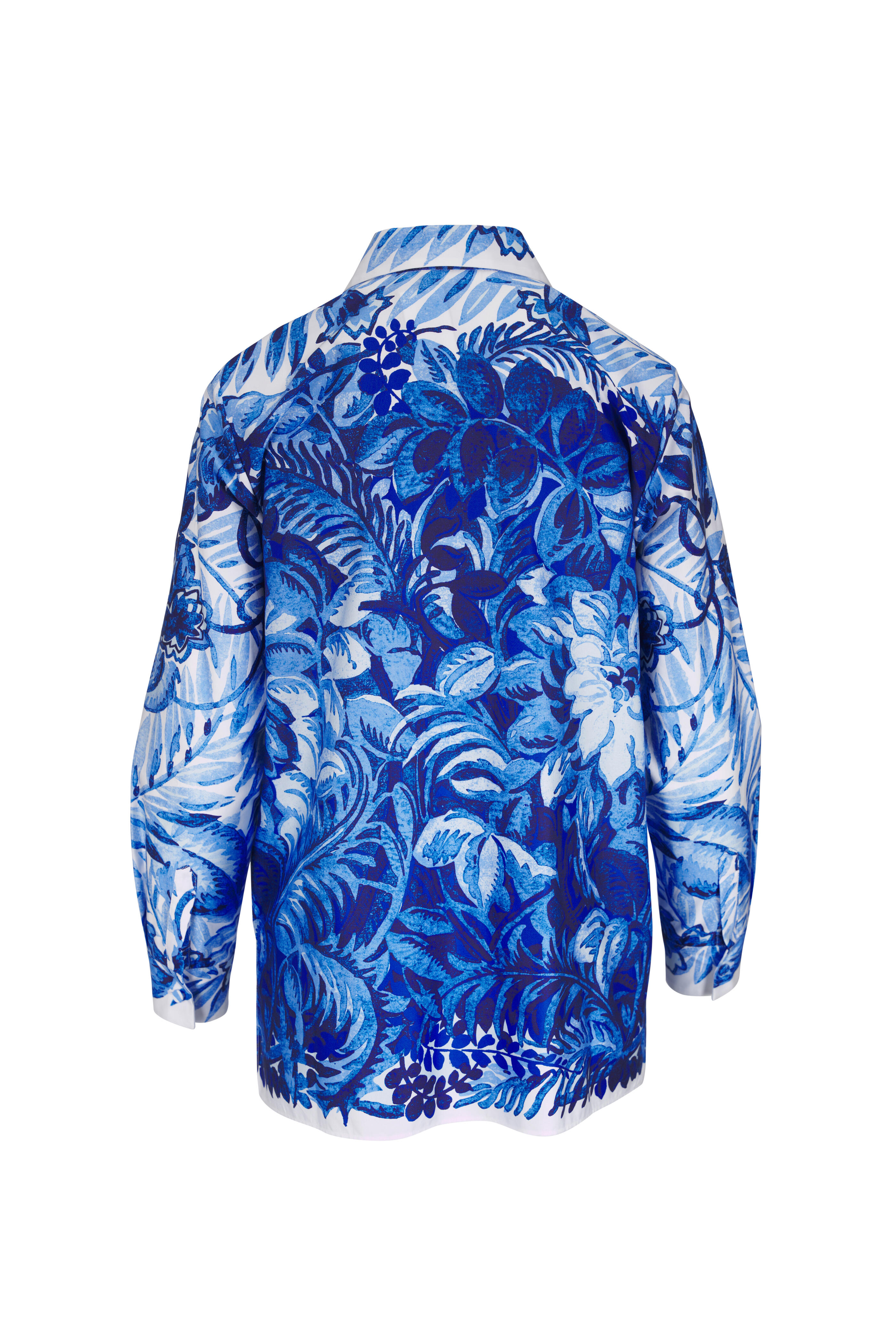 Rani Arabella - Blue Collared Corsica Print Cotton Blouse - view 2